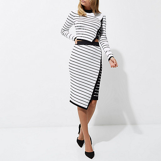 river island weekend bag black,jacques-vertuk London White asymmetric stripe panel knit sweater women 704879