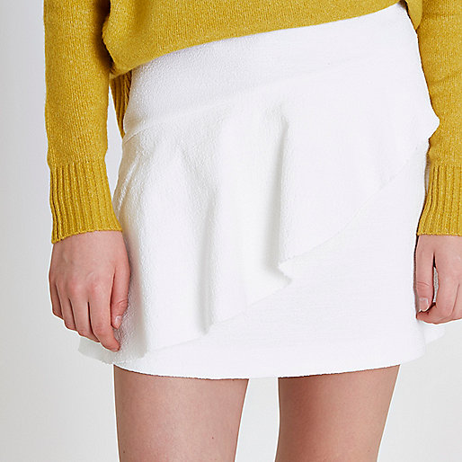 river island boots sale,jacques-vertuk Shop White aymmetric frill front mini skirt women 710395