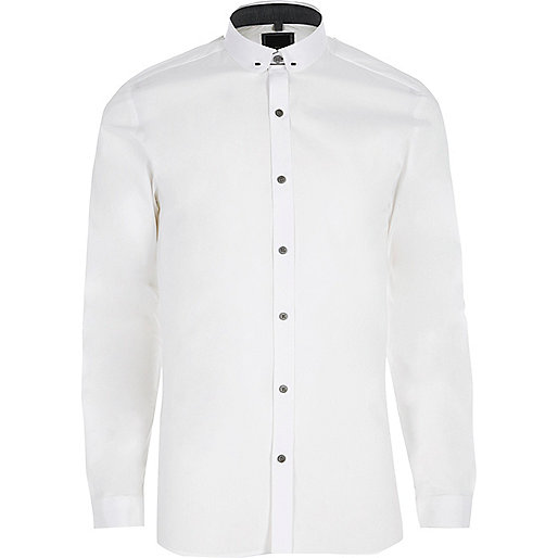 river island hooded trench coat,jacques-vertuk Outlet White bar penny collar skinny fit shirt men 302115