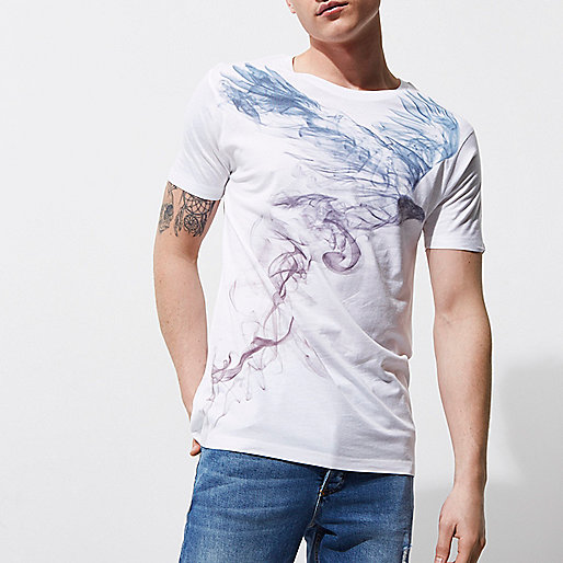 river island denim shorts,Find jacques-vertuk White bird smudge short sleeve T-shirt T-shirts T-Shirts / Tanks men