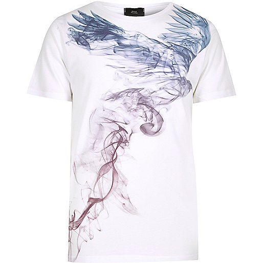 river island denim shorts,Find jacques-vertuk White bird smudge short sleeve T-shirt T-shirts T-Shirts / Tanks men