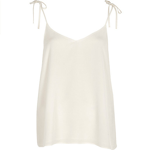 jacques-vertuk White bow shoulder cami top 699326 women Tops Cami / Sleeveless Tops