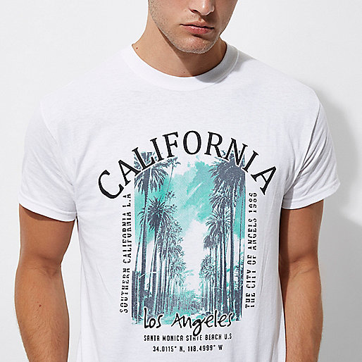 river island fluffy shoes,jacques-vertuk Online White ‘California’ print crew neck T-shirt men 303580