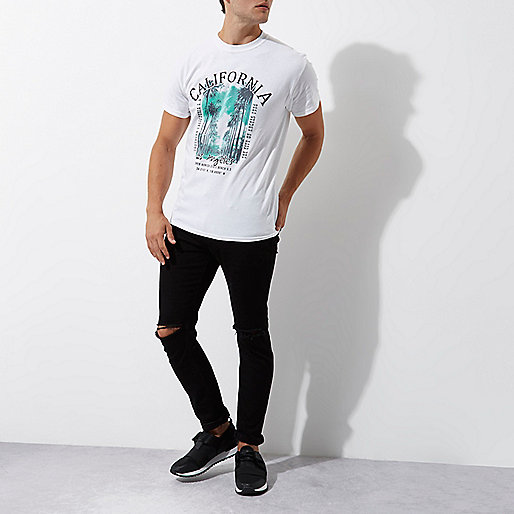 river island fluffy shoes,jacques-vertuk Online White ‘California’ print crew neck T-shirt men 303580