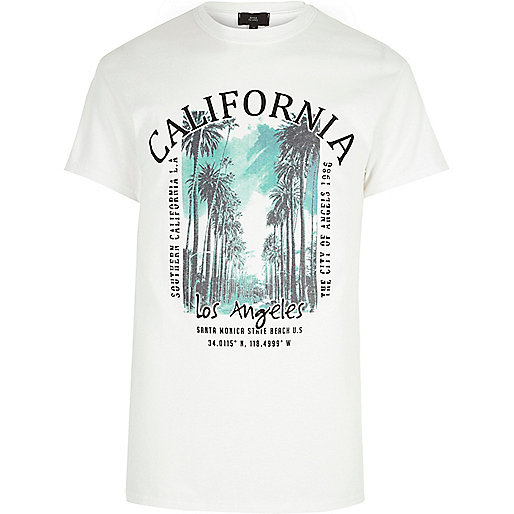 jacques-vertuk White ‘California’ print crew neck T-shirt 303580 men T-Shirts / Vests T-shirts