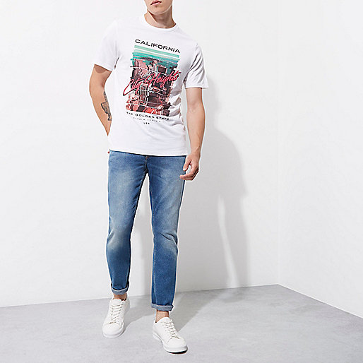 river island shoes sale women s,jacques-vertuk Corporate Website White 'California' print slim fit T-shirt T-shirts T-Shirts / Tanks men