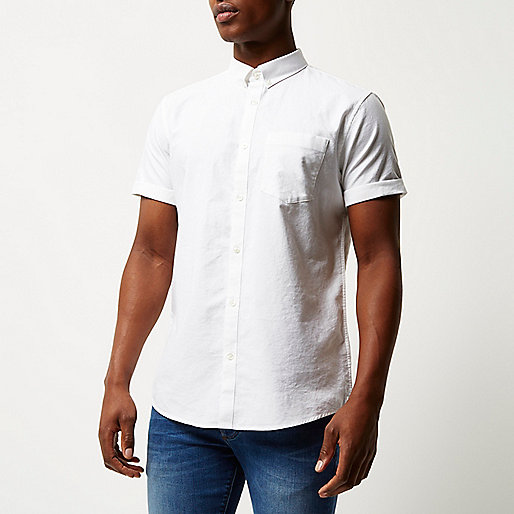 river island white blouse sale,jacques-vertuk Island White casual short sleeve Oxford shirt Short Sleeve Shirts Shirts men