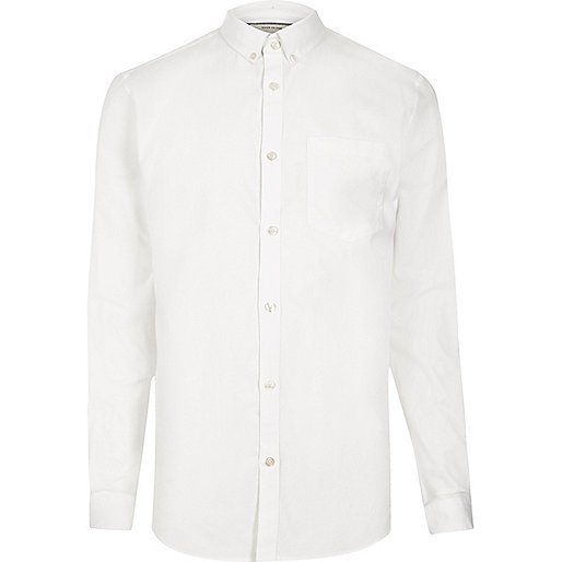 party outfits river island,jacques-vertuk Outlet White casual slim fit Oxford shirt men 294069