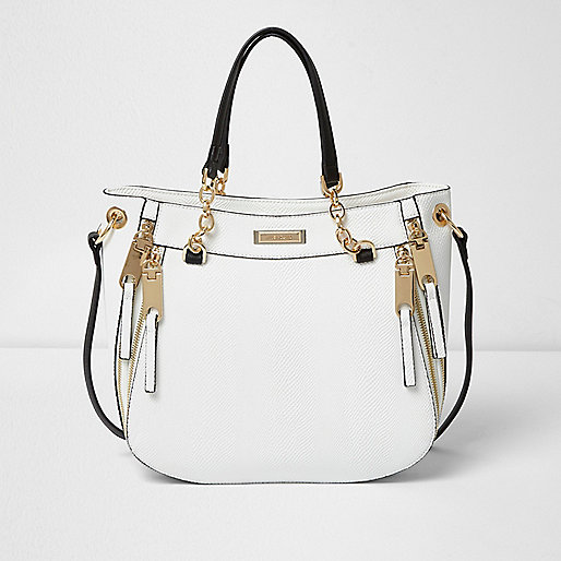 river island overnight bag sale,jacques-vertuk Online White chain handle zip tote bag women 695832