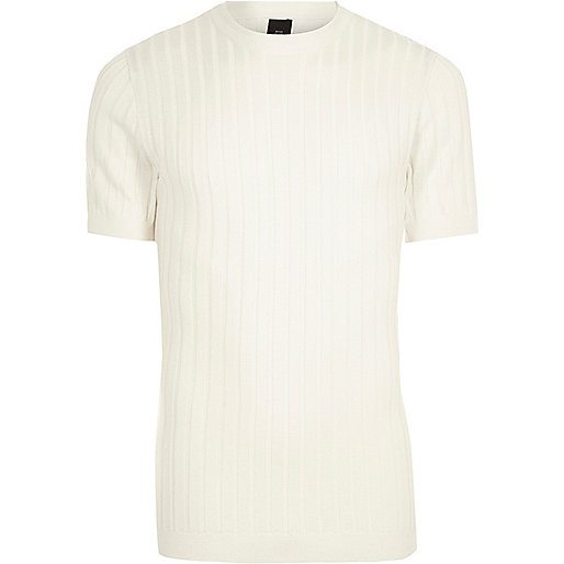 river island polo shirts,English jacques-vertuk White chunky ribbed muscle fit T-shirt T-shirts T-Shirts / Tanks men