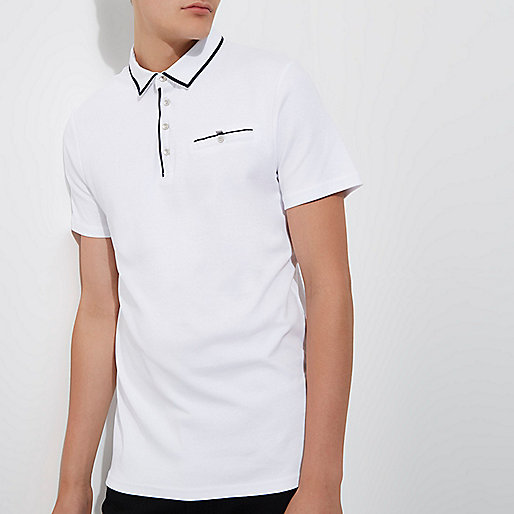 river island sandals asos,jacques-vertuk UK White contrast trim slim fit polo shirt men 302572