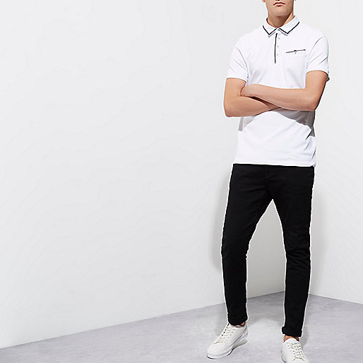 river island toe post sandals,jacques-vertuk Clothing Online White contrast trim slim fit polo shirt Polo Shirts men