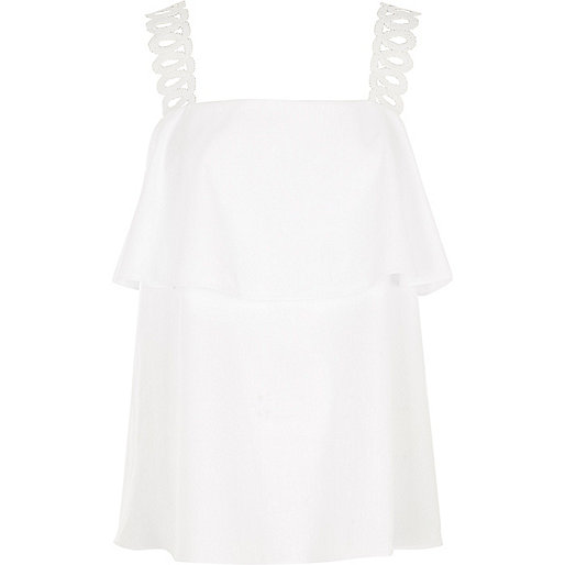 river island fluffy bag,jacques-vertuk UK Sale White crochet shoulder strap top women 707572