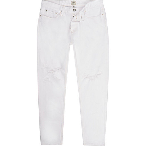 jacques-vertuk White distressed Jimmy slim tapered jeans 293700 men Jeans