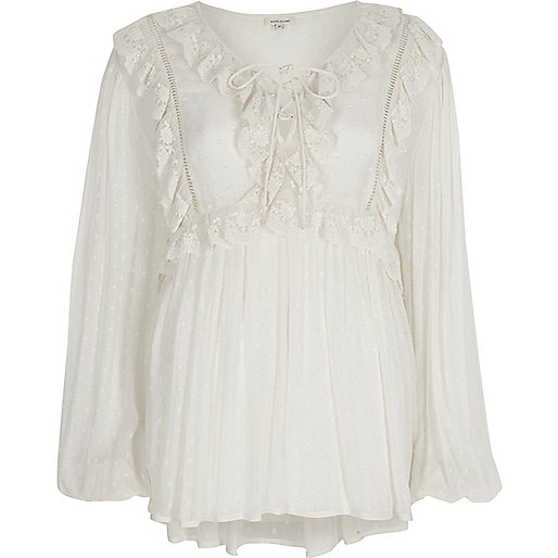 river island shift dress,jacques-vertuk Ireland White dobby mesh lace frill top women 702865