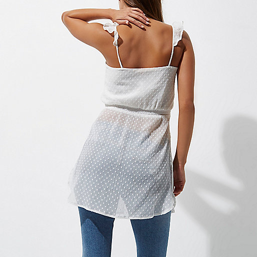 river island jumper dress sale,jacques-vertuk Stores White dobby mesh longline frill cami top women 700915