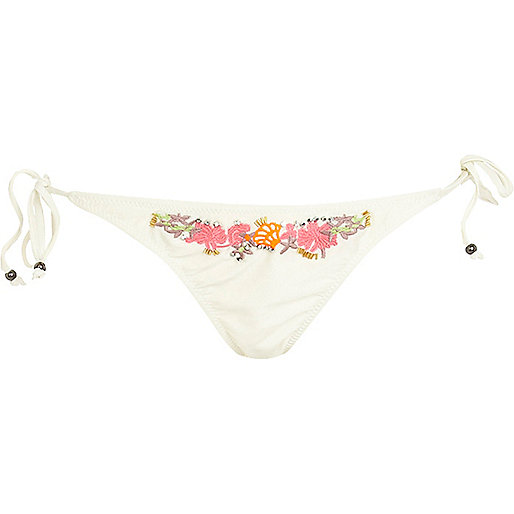 jacques-vertuk White embroidered bikini bottoms 637410 women Bikinis