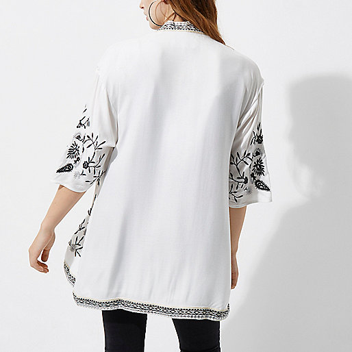 river island sliders ladies,Sale Dresses jacques-vertuk White embroidered kimono Kimonos Tops women