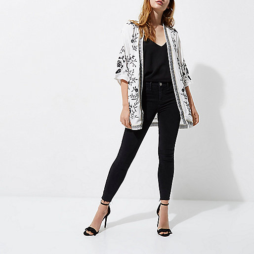 river island sliders ladies,Sale Dresses jacques-vertuk White embroidered kimono Kimonos Tops women