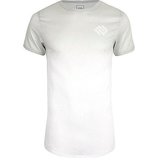 nearest river island,jacques-vertuk Summer Wear White fade muscle fit T-shirt T-shirts T-Shirts / Tanks men