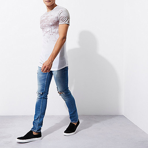 river island green bag,jacques-vertuk Dresses Online Uk White fade print muscle fit T-shirt T-shirts T-Shirts / Tanks men