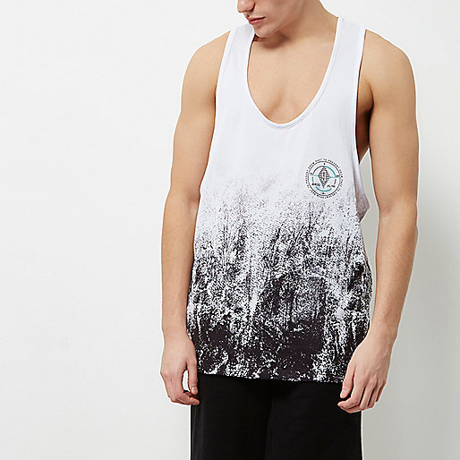 river island red dress,jacques-vertuk Sale White fade racer back tank T-Shirts / Tanks Sale men