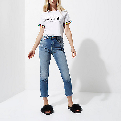 river island garden party dress,jacques-vertuk Ireland Dresses White 'falling in love' print pom pom T-shirt Print T-Shirts / Tanks T-Shirts & Tanks Tops women