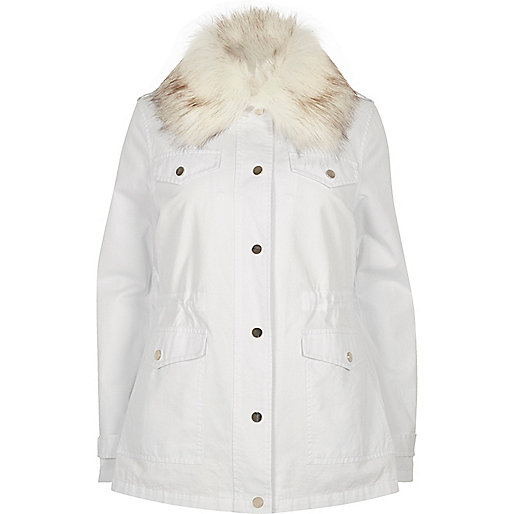 river island cream sequin dress,Where Stocks jacques-vertuk White faux fur lined parka Coats / Jackets Sale women