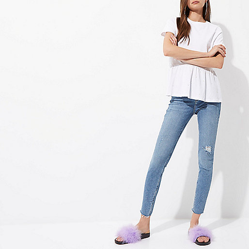 river island leather look jeans,jacques-vertuk Shoes New Arrivals White faux pearl embellished peplum T-shirt Plain T-Shirts / Tanks T-Shirts & Tanks Tops women