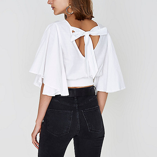 river island white trainers mens,White Lace Kimono jacques-vertuk White flared sleeve crop top Crop Tops / Bralets Tops women