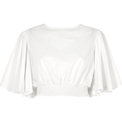 river island white trainers mens,White Lace Kimono jacques-vertuk White flared sleeve crop top Crop Tops / Bralets Tops women