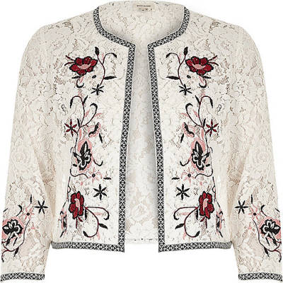 river island monk strap shoes,Shop At jacques-vertuk White floral embroidered lace bolero jacket Jackets Coats / Jackets women