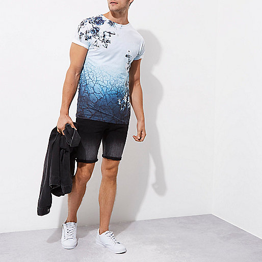 river island summer sale,Denim Shirt Women jacques-vertuk White floral fade print crew neck T-shirt T-shirts T-Shirts / Tanks men