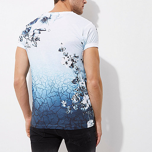 river island summer sale,Denim Shirt Women jacques-vertuk White floral fade print crew neck T-shirt T-shirts T-Shirts / Tanks men