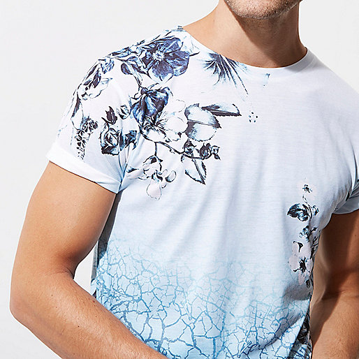 river island summer sale,Denim Shirt Women jacques-vertuk White floral fade print crew neck T-shirt T-shirts T-Shirts / Tanks men