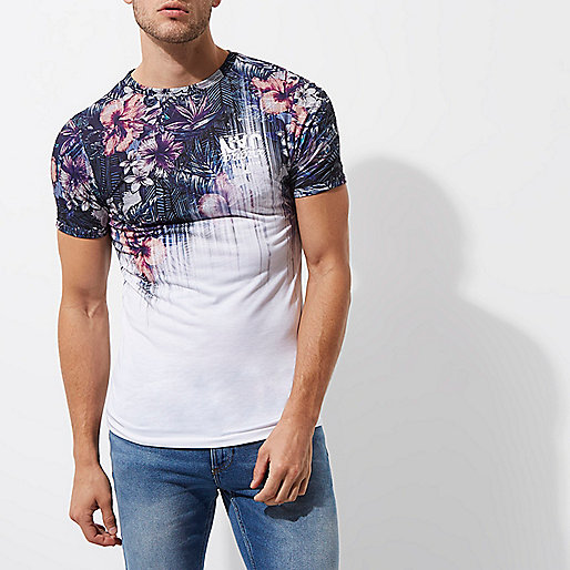 riverisland knit dress,jacques-vertuk Stores White floral  NYC  fade muscle fit T-shirt men 303987