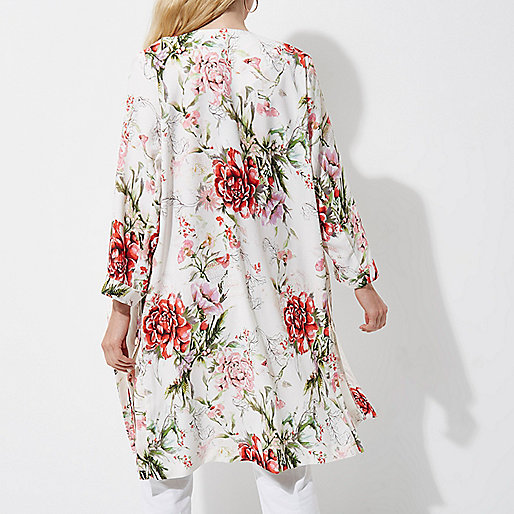 river island tweed coat,jacques-vertuk Tops Uk White floral print duster coat Coats / Jackets Sale women