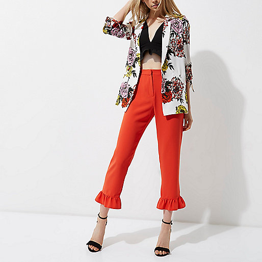 river island bag tan,jacques-vertuk Floral Jeans White floral print tie cuff blazer Blazers Coats / Jackets women