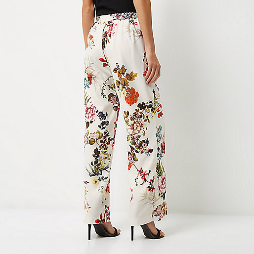 river island twist front dress,jacques-vertuk Online White floral print wide leg pants women 700465