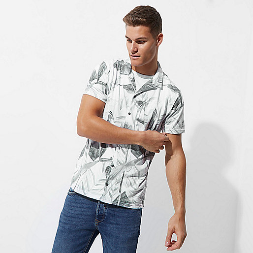 asos river island midi dress,jacques-vertuk Shop White floral slim fit short sleeve shirt men 301717