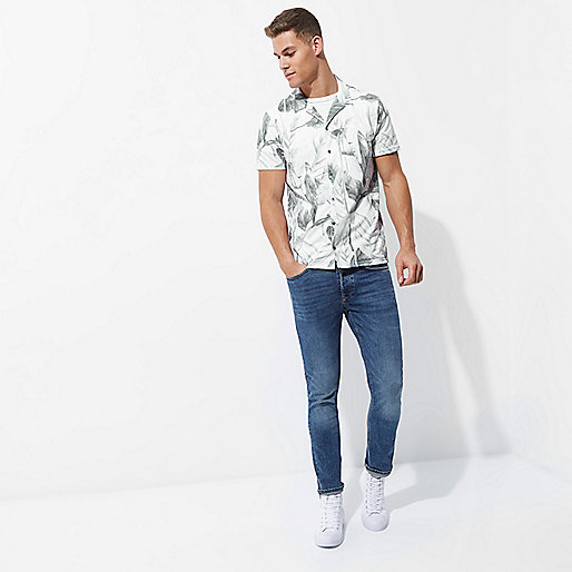 asos river island midi dress,jacques-vertuk Shop White floral slim fit short sleeve shirt men 301717