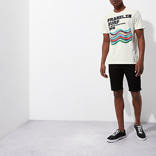 knee high black boots river island,jacques-vertuk Online White Franklin & Marshall print T-shirt men 302058