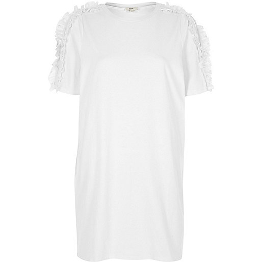 green satin dress river island,jacques-vertuk Black Dress Sale White frill cold shoulder oversized T-shirt Plain T-Shirts / Tanks T-Shirts & Tanks Tops women