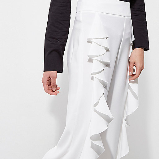 black satin dress river island,jacques-vertuk Shop White frill crop wide pants women 705000