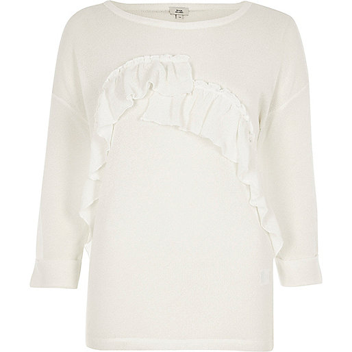 river island cream coat with fur collar,jacques-vertuk Last Season White frill front top Plain T-Shirts / Tanks T-Shirts & Tanks Tops women