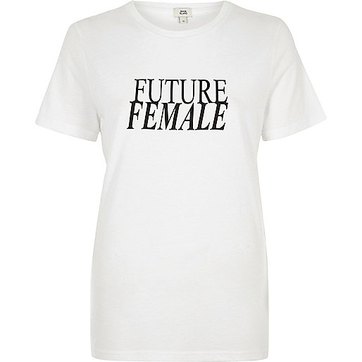 jacques-vertuk White ‘future female’ print T-shirt 710773 women Tops T-Shirts & Vests Print T-Shirts / Vests