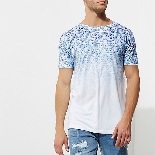 river island hand bag,jacques-vertuk Ladies Shoes Sale White geo fade print crew neck T-shirt T-Shirts / Tanks Sale men