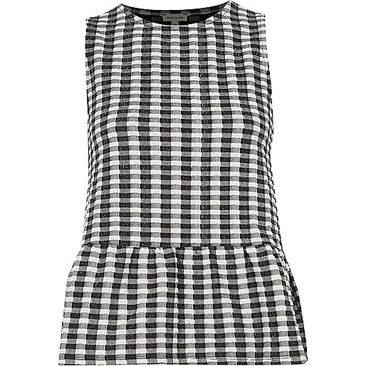 cabin bag river island,jacques-vertuk Europe Stores White gingham print frill short sleeve top Tops Sale women