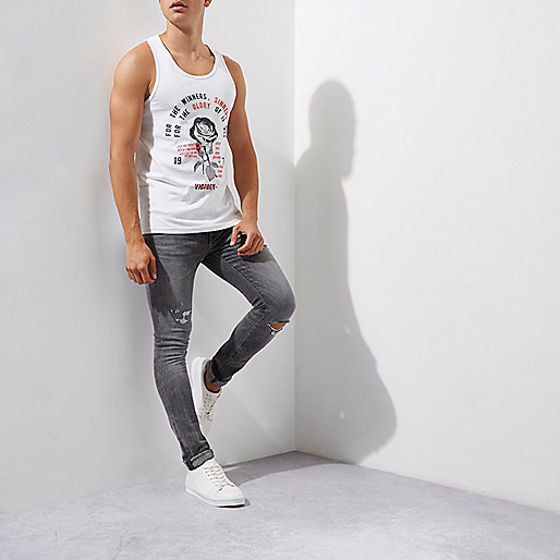 river island mens coats,jacques-vertuk Sale Womens White graphic rose print tank T-Shirts / Tanks Sale men