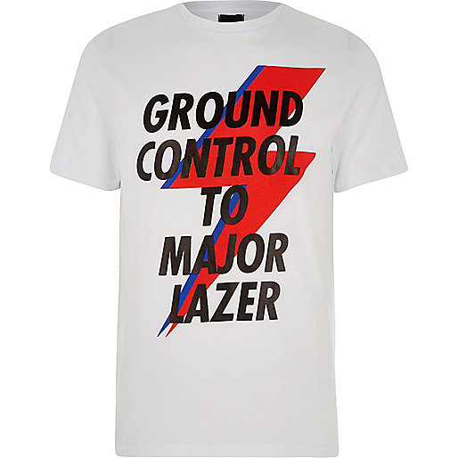 jacques-vertuk White 'Ground Control' print T-shirt 302070 men T-Shirts / Vests